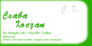 csaba koczan business card