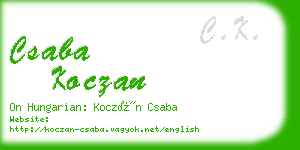 csaba koczan business card